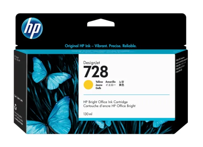 F9J65A HP 728 130-ML YELLOW INK CARTRIDGE (7848)