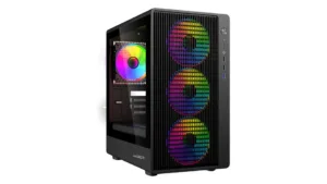 GABINETE MESH SENTEY BACKFIRE BLACK + 4 COOLERS ARGB
