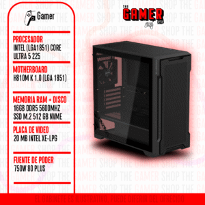 PC GAMER | INTEL CORE ULTRA 5 225 – RAM 16GB DDR5 – 512 GB M.2 | N430 + WINDOWS11