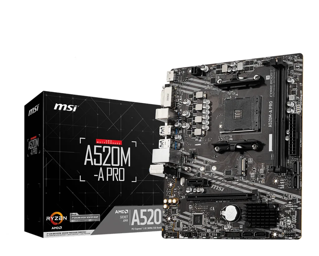 MOTHER MSI A520M-A PRO DDR4 AM4 (SERIES 3000/4000/5000) (9927)