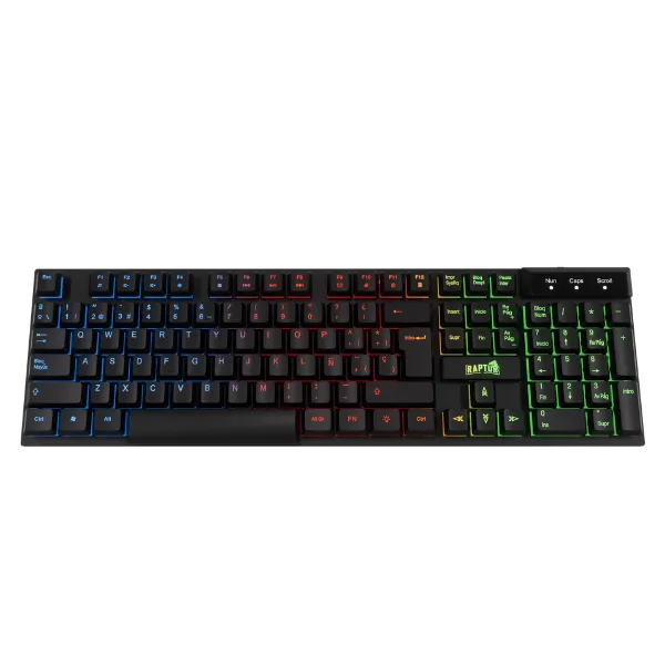 TECLADO GAMER RAPTOR FIRECLAW M1 MEMBRANA RAINBOW 7 COLORES (2153)