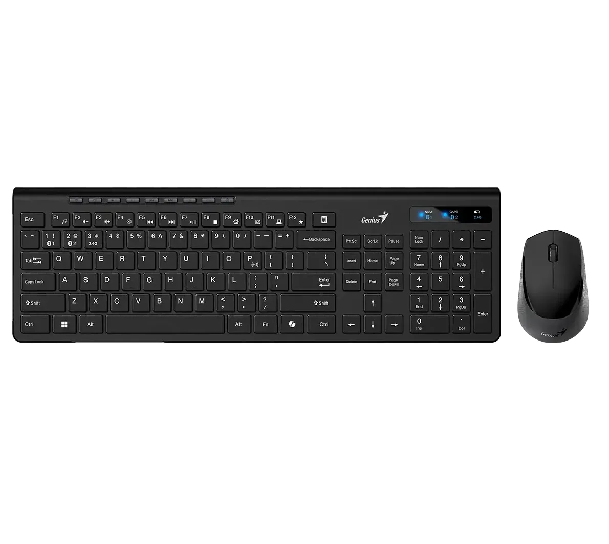 TECLADO + MOUSE GENIUS SLIMSTAR 8230,AI,BLACK,SP,BT+2.4GHZ (0776)
