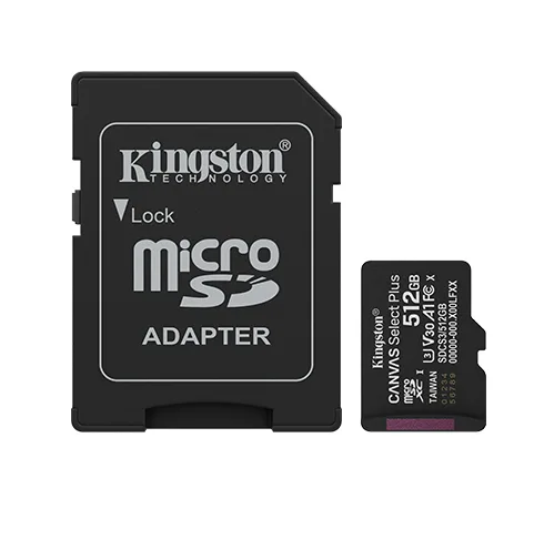 MICROSD KINGSTON 512GB C/ADAP GEN3 150MB/S CANVAS S PLUS CL10 (8552)