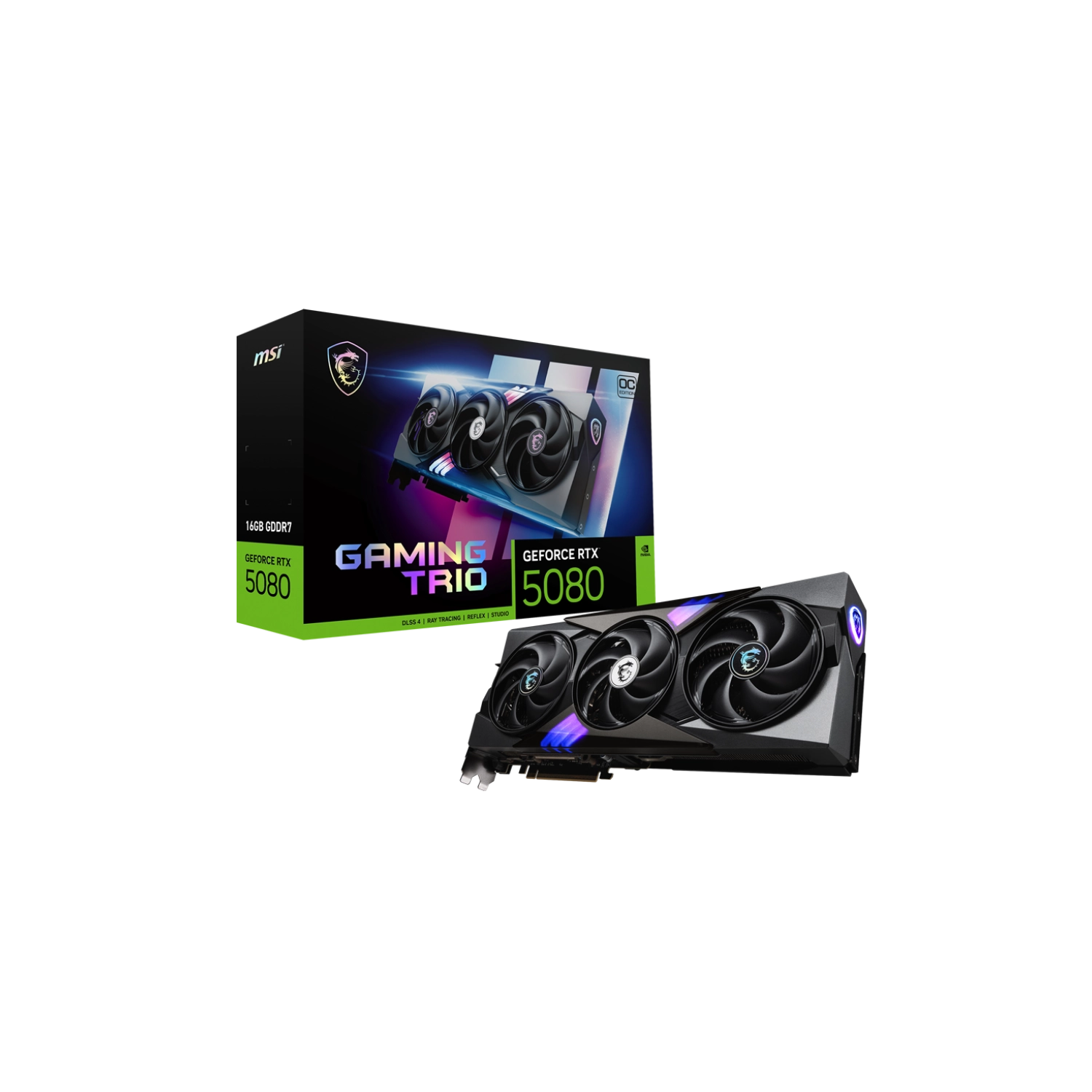 PLACA MSI NVIDIA GEFORCE RTX 5080 16G GAMING TRIO OC