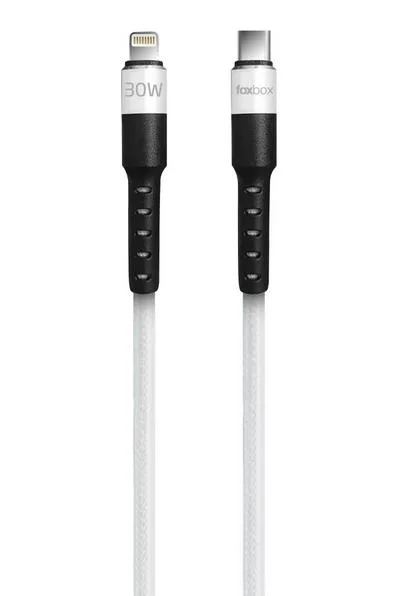 CABLE FOXBOX ROUND PRO TYPE-C A TYPE-C BLANCO 125M (7432)