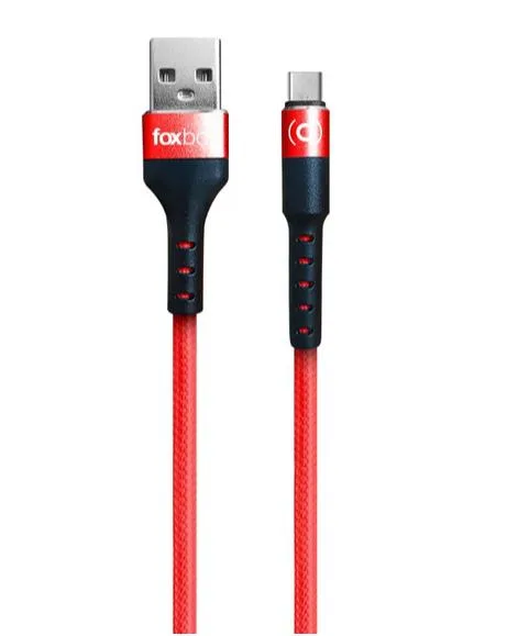 CABLE FOXBOX ROUND PRO LIGHTNING A TYPE-C ROJO 125M (7474)