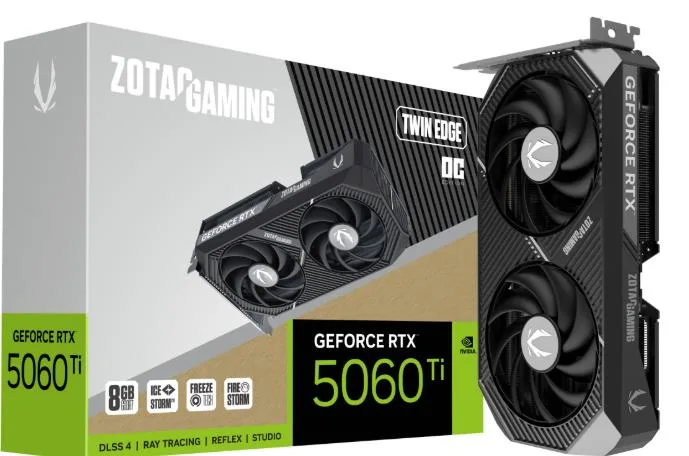 GPU ZOTAC GAMING RTX 5060 TI TWIN EDGE OC 8GB GDDR7 (ZT-B50610H-10A)