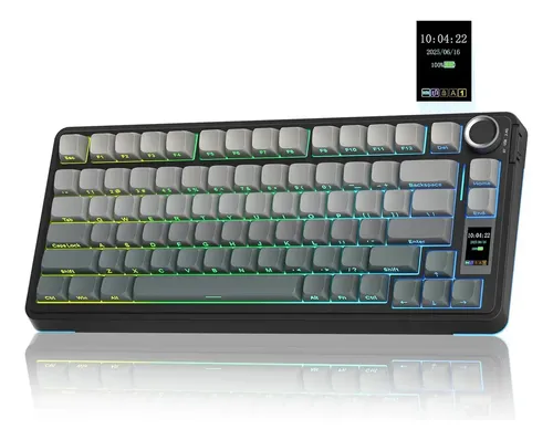 TECLADO INALAMBRICO AULA WIND S75 PRO BLACK GRADIENT GREY WIRELESS