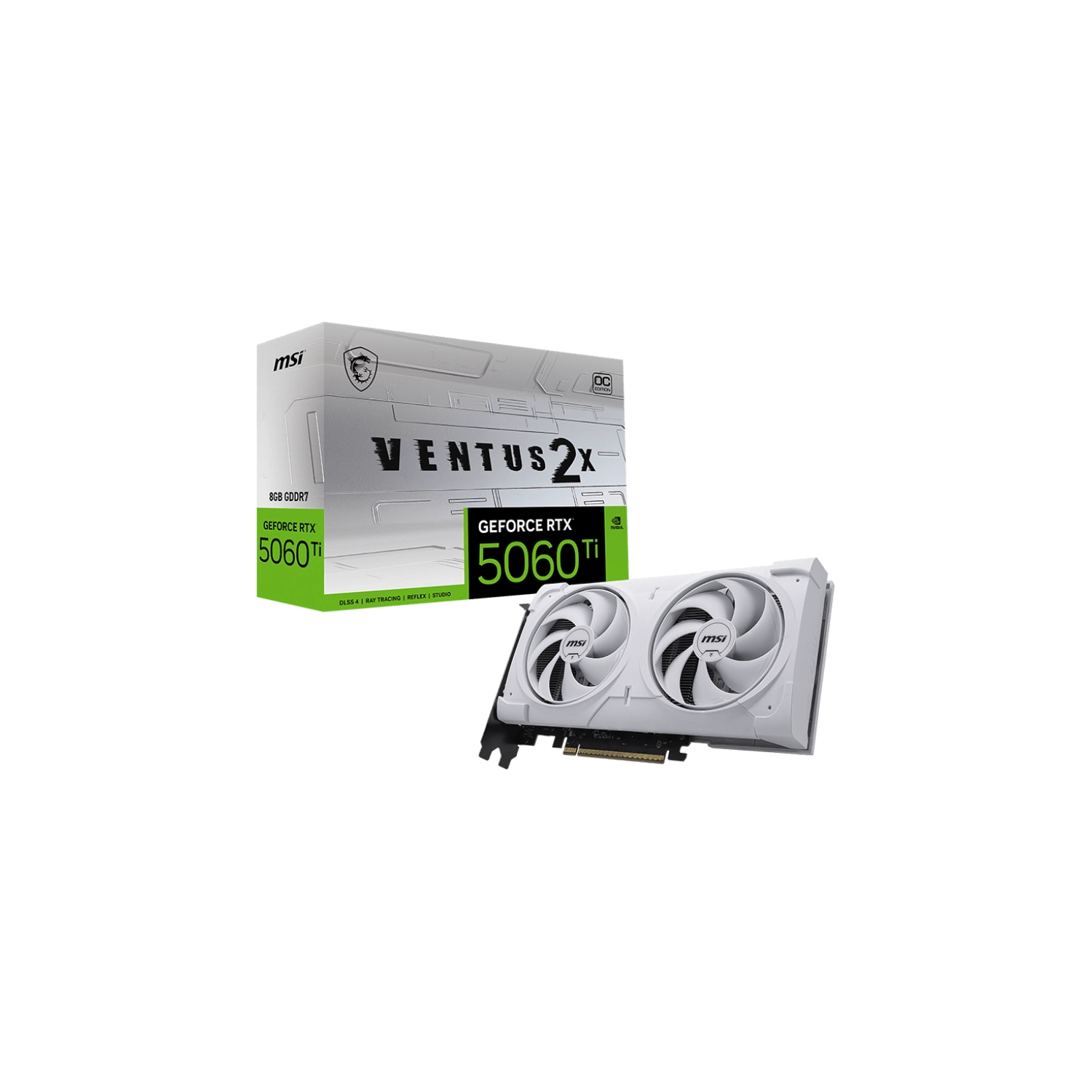 PLACA DE VIDEO MSI NVIDIA GEFORCE RTX 5060 TI 8G VENTUS 2X OC WHITE PLUS