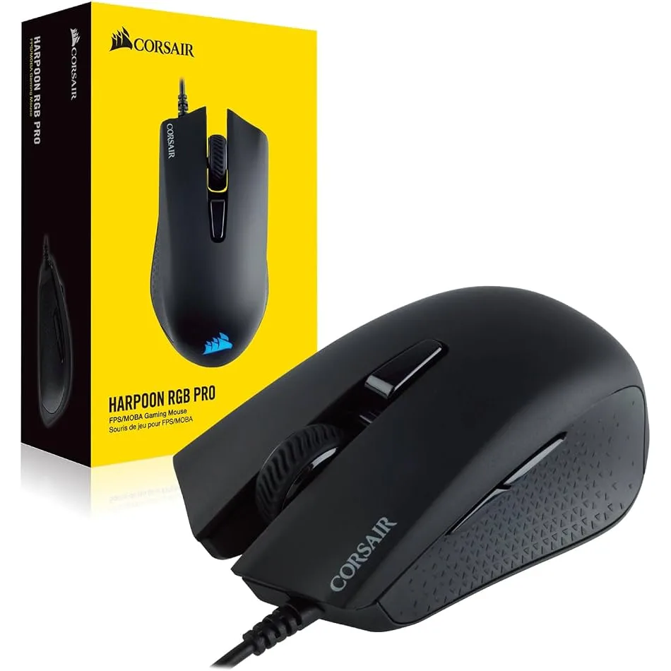 MOUSE CORSAIR HARPOON RGB PRO FPS/MOBA BLACK WIRED