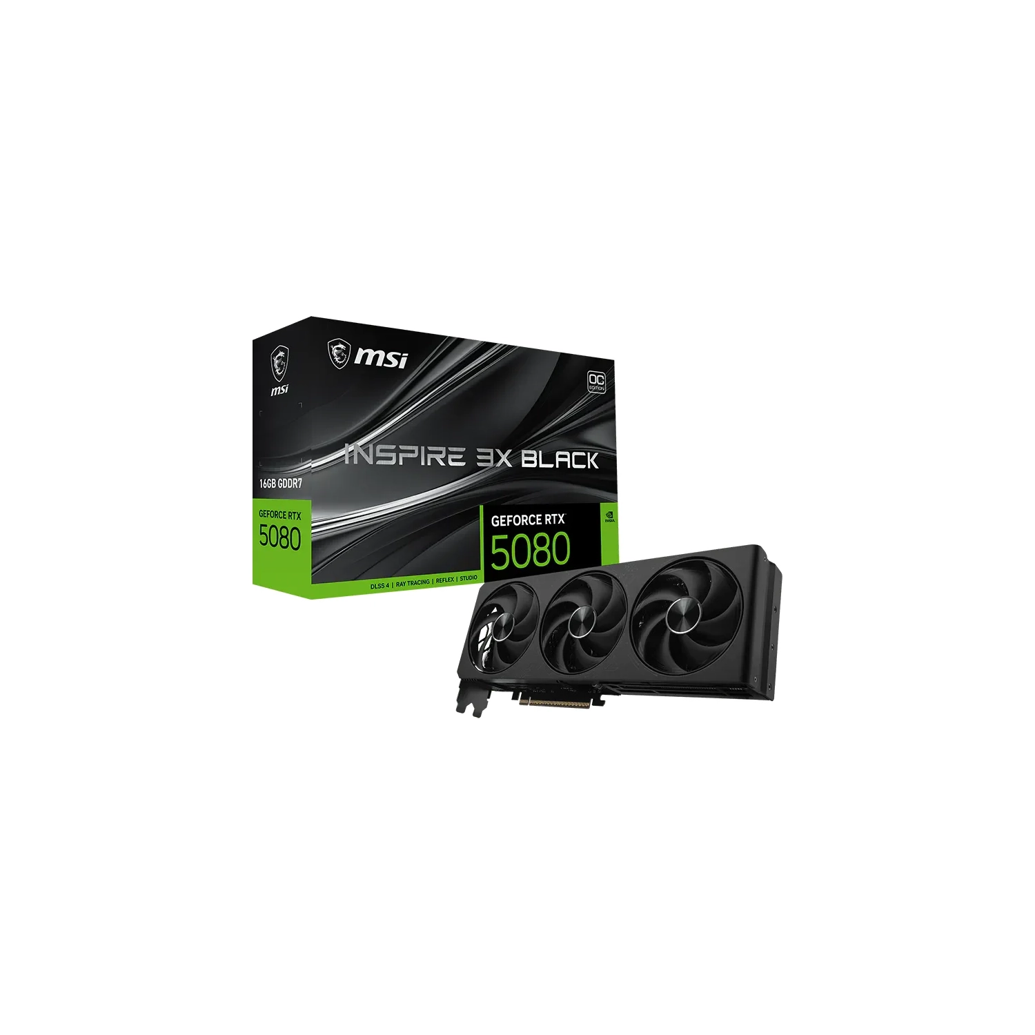 PLACA MSI NVIDIA GEFORCE RTX 5080 16G INSPIRE 3X O