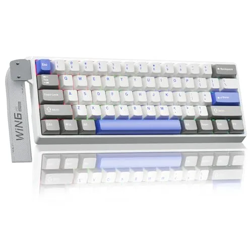 TECLADO MAGNETICO 60% AULA WIN60HE MAX WHITE/GREY/BLUE