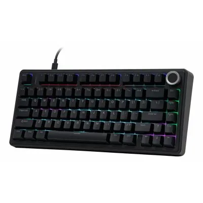 TECLADO GAMER AULA F75 75% BLACK / NEGRO RGB SW RED