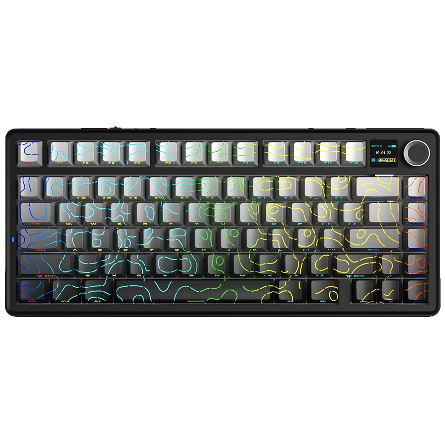 TECLADO AULA F75 PRO GRADIENT BLACK WIRELESS 75% RGB TRI MODO