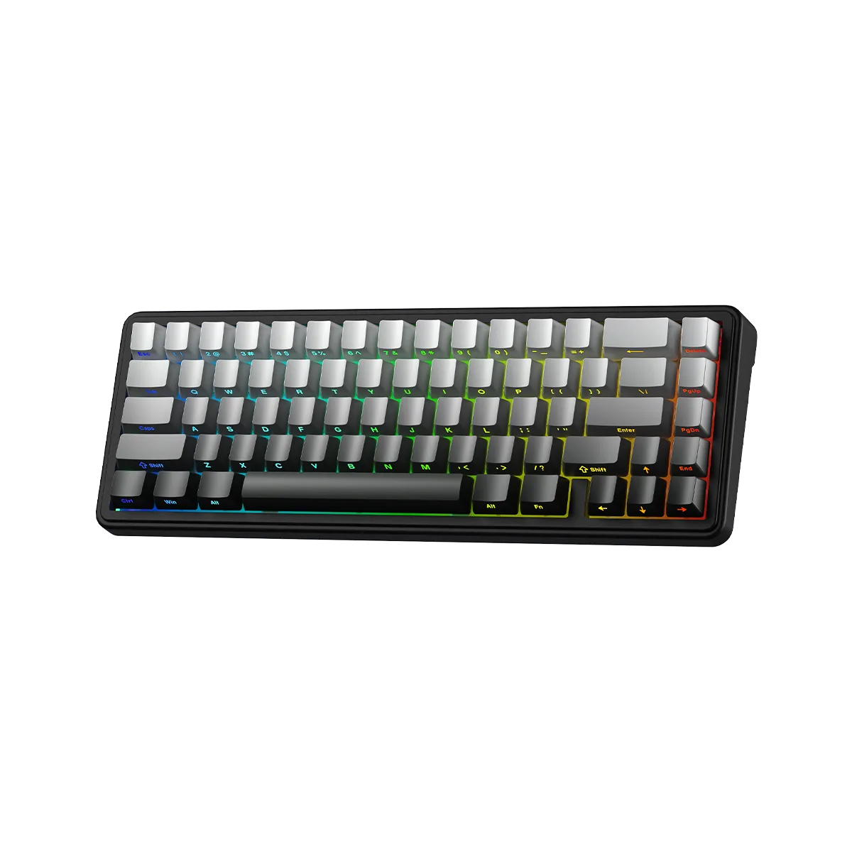 TECLADO AULA F65 BLACK DEGRADE WIRELESS 65% RGB GREYWOOD TRI MODO