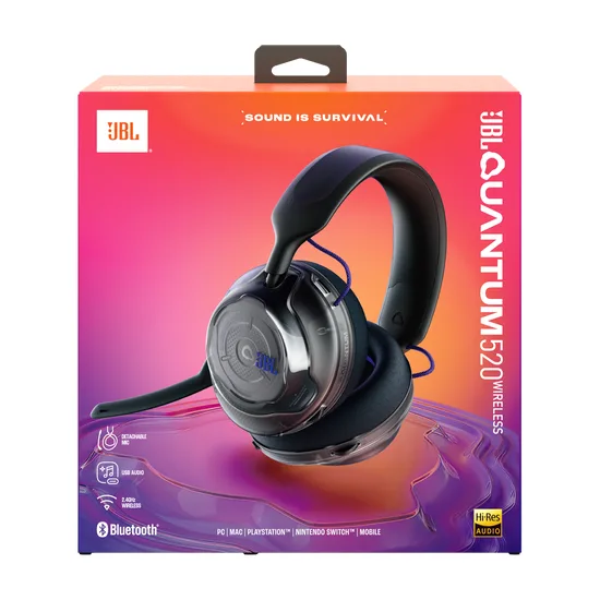 AURICULAR C/MICROFONO WIRELESS JBL QUANTUM 520 BLACK BLUETOOTH