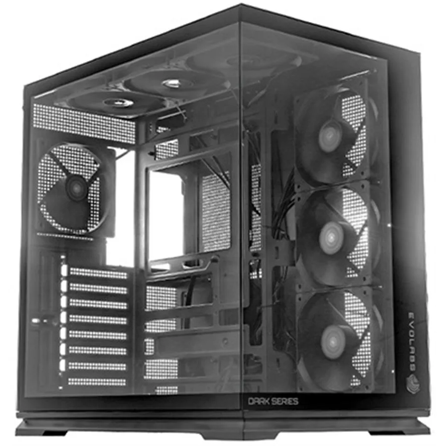 GABINETE EVOLABS LUMA X DARK EVO-325AB X7 FAN ARGB NEGRO