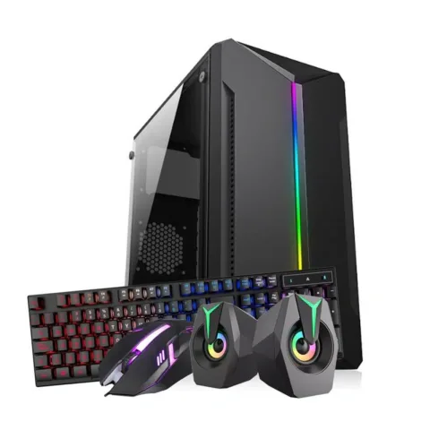 GABINETE KIT JALATEC JT-K80 MID TOWER + FUENTE + TECLADO MOUSE Y PARLANTES RGB