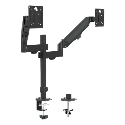 SOPORTE NAKU PP-C024D DOBLE BRAZO HIDRÁULICO DE MESA PARA TV MONITOR 13 A 32 COLOR NEGRO