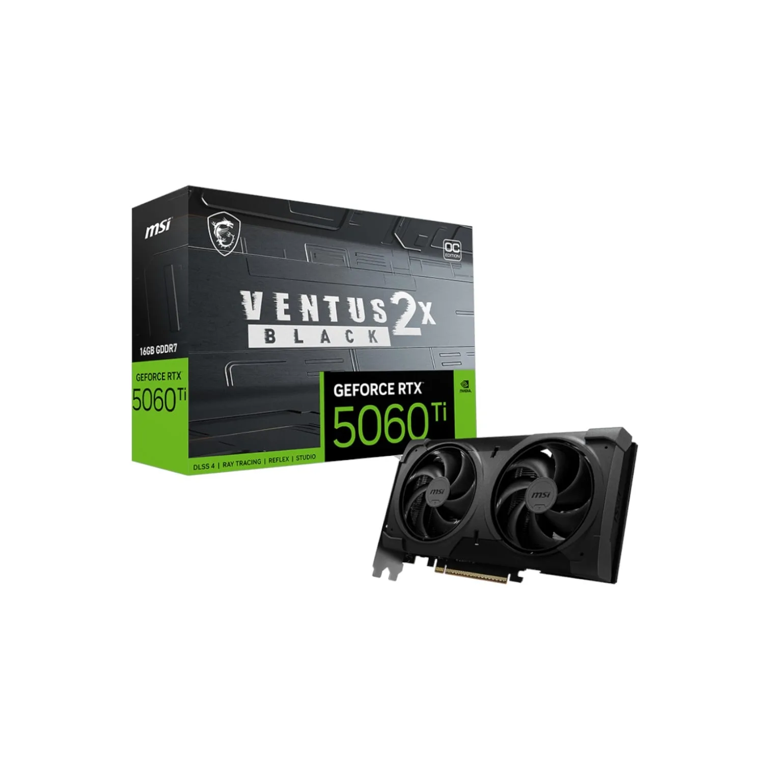 VGA MSI GEFORCE RTX 5060 TI VENTUS 2X OC BLACK PLUS 16G (4710)