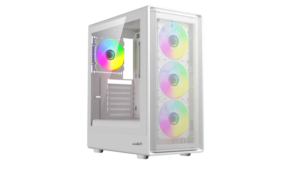 GABINETE SENTEY M40 WHITE MESH + 4 COOLERS A-RGB. GABINETE SENTEY M40 WHITE MESH + 4 COOLERS A-RGB.