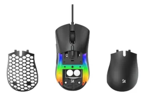 MOUSE GAMER SOLARMAX GMO06B 12400 DPI INTERCAMBIABLE