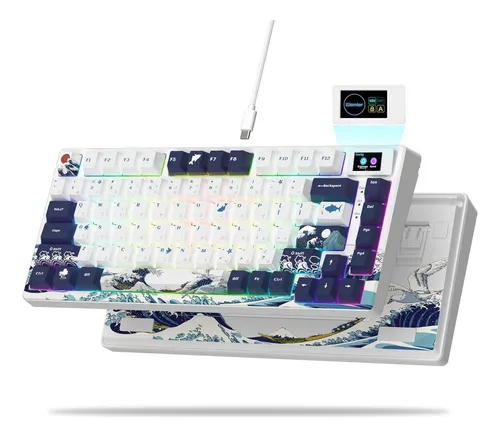 TECLADO MECANICO 80 WOMIER SK80 KANAGAWA 75% PANTALLA BLANCO TECLADO MECANICO 80 WOMIER SK80 KANAGAWA 75% PANTALLA BLANCO