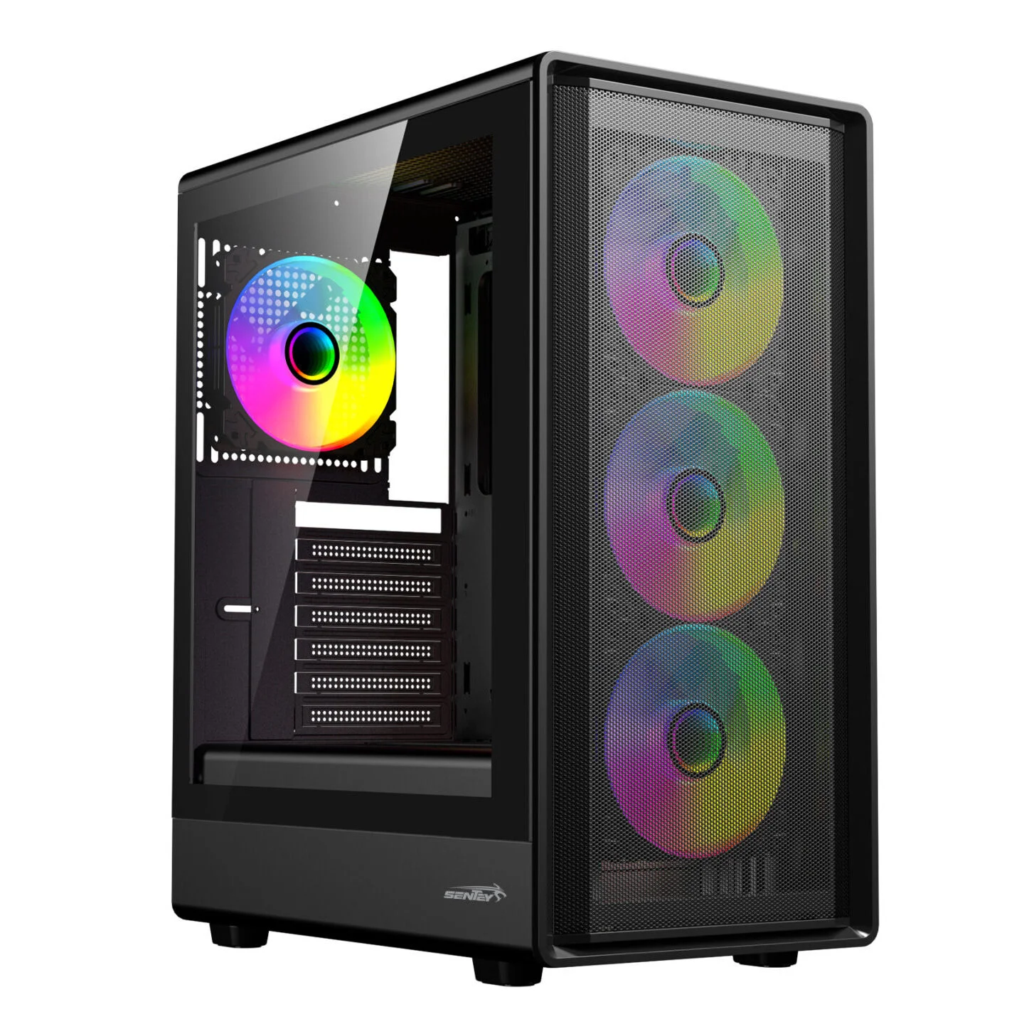 GABINETE SENTEY M40 BLACK MESH + 4 COOLERS A-RGB.