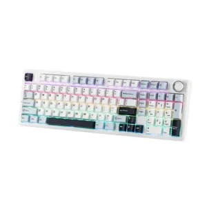 TECLADO AULA F99 WHITE BLUE DARK PURPLE WIRELESS 98% RGB SW