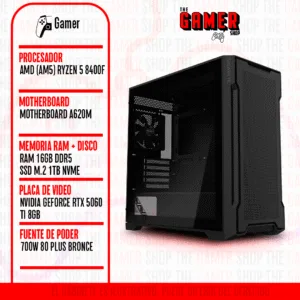 PC GAMER | RYZEN 5 8400F AM5 – RAM 16GB DDR5 – 1TB M.2 – RTX 5060 TI 8GB | N290 + WINDOWS11 PC GAMER | RYZEN 5 8400F AM5 – RAM 16GB DDR5 – 1TB M.2 – RTX 5060 TI 8GB | N290 + WINDOWS11