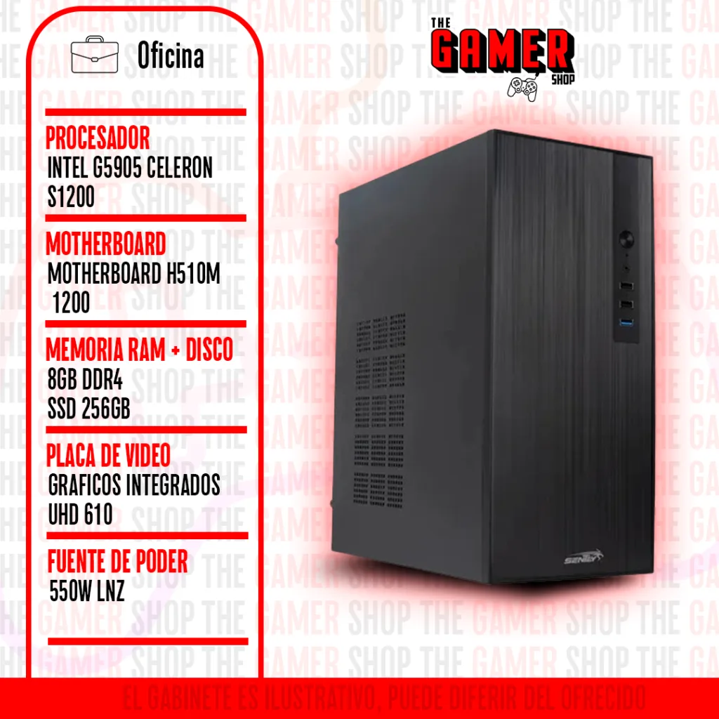 PC OFICINA | INTEL CELERON G5905 – RAM 8GB – 256GB M.2 | N110 + WINDOWS 10 PC OFICINA | INTEL CELERON G5905 – RAM 8GB – 256GB M.2 | N110 + WINDOWS 10