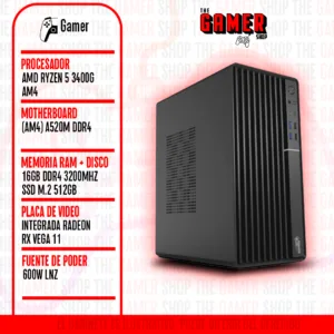 PC GAMER | RYZEN 5 3400G – RAM 16GB – 512GB M.2 | N230 + WINDOWS11