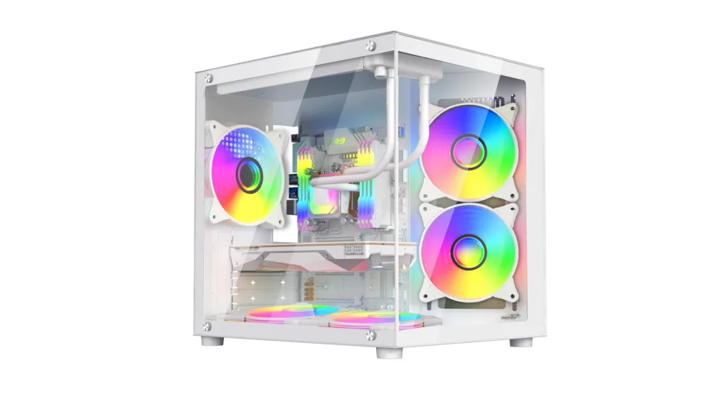 GABINETE PECERA SENTEY A8 WHITE + 5 COOLERS ARGB. GABINETE PECERA SENTEY A8 WHITE + 5 COOLERS ARGB.