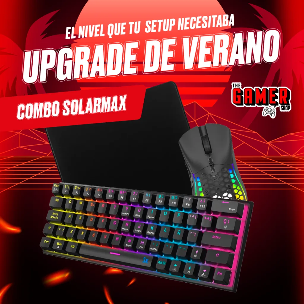 COMBO SOLARMAX TECLADO MECANICO GMKB76CB + MOUSE GMO06B 12400 DPI + MOUSEPAD