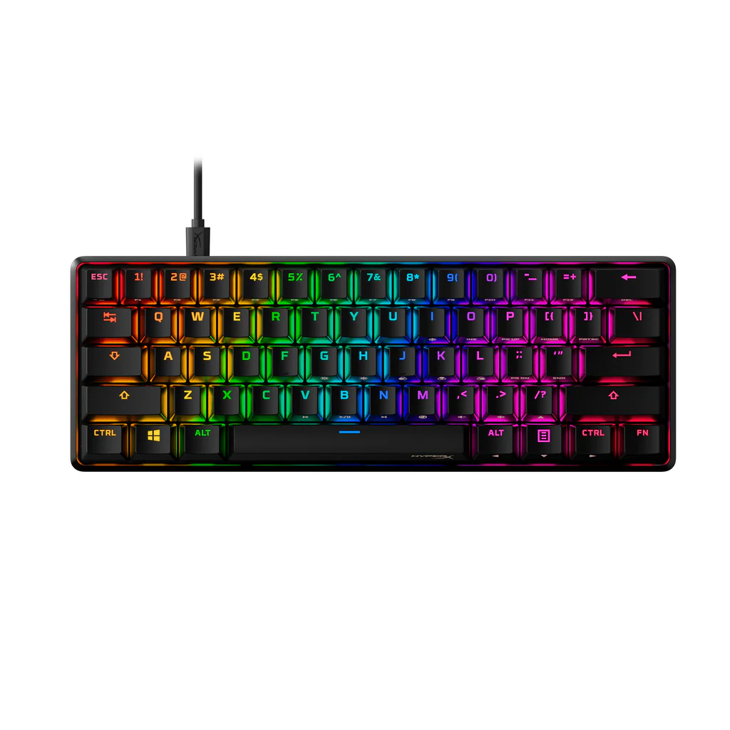 TECLADO C/CABLE HYPERX ALLOY ORIGINS 60 RED US NEGRO