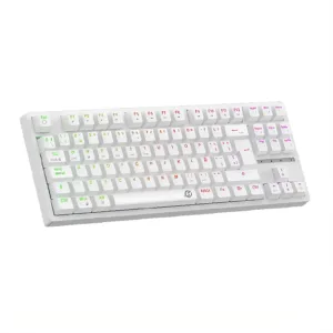 TECLADO MECANICO GAMER SOLARMAX TRI-MODO 80% GMKB88RW TKL ESP WIRELESS + BLUETOOTH WHITE