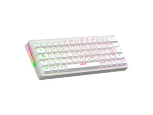 TECLADO MECANICO GAMER SOLARMAX TRI-MODO 60% GMKB64RW ESP WIRELESS + BLUETOOTH WHITE